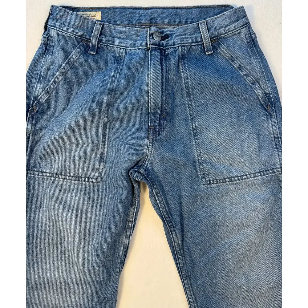 Levis Mens Relaxed Straight Utility Jeans 29 x 30 Premium Denim Carpenter